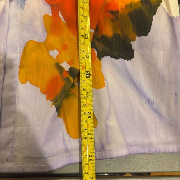 Melarosa Italy Shirt Top Women's Medium Multicolor Long Sleeve Art To wear Artsy - Picture 7 of 9